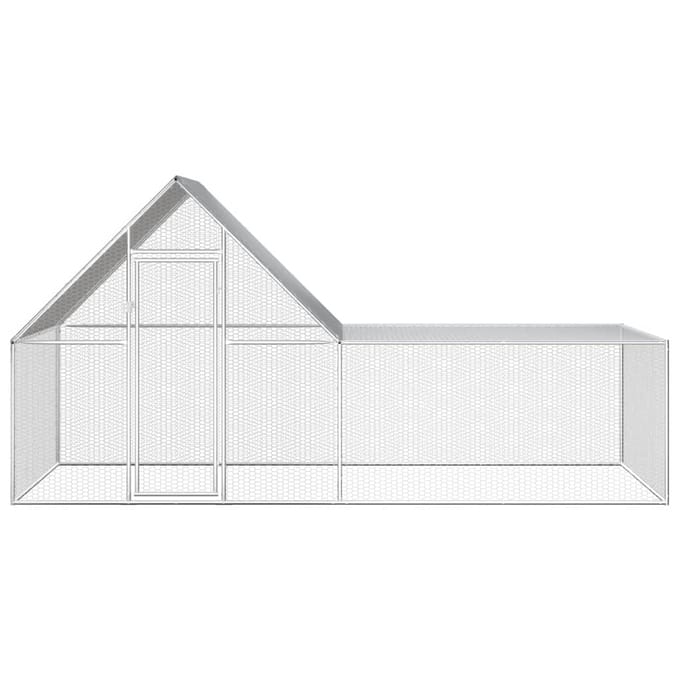 vidaXL - Kippenren - 4x2x2 - m - gegalvaniseerd - staal