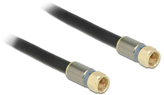 Premium F (m) - F (m) coaxkabel / recht - zwart - 10 meter