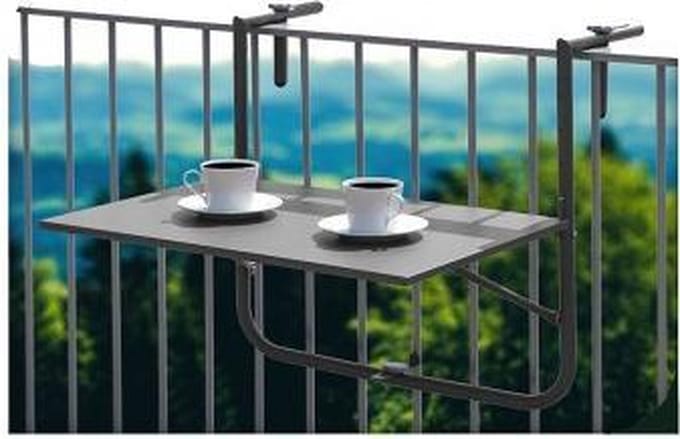 Ambiance Balkontafel - 60x40cm - Mat zwart