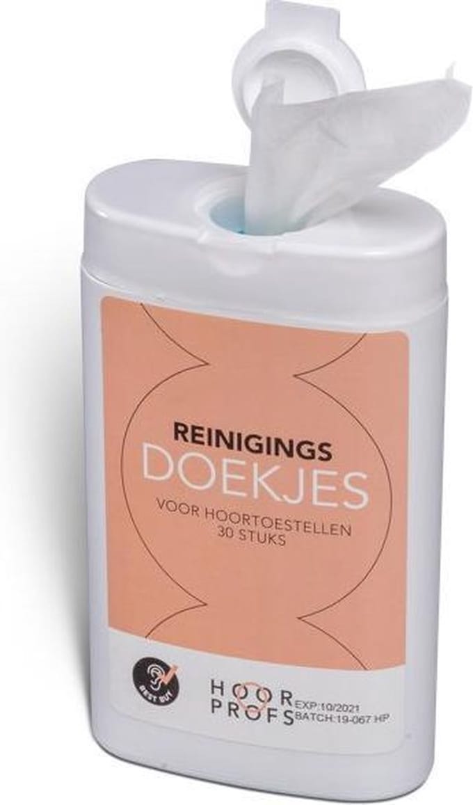Hoorprofs Reinigingsdoekjes in dispenser 30 stuks