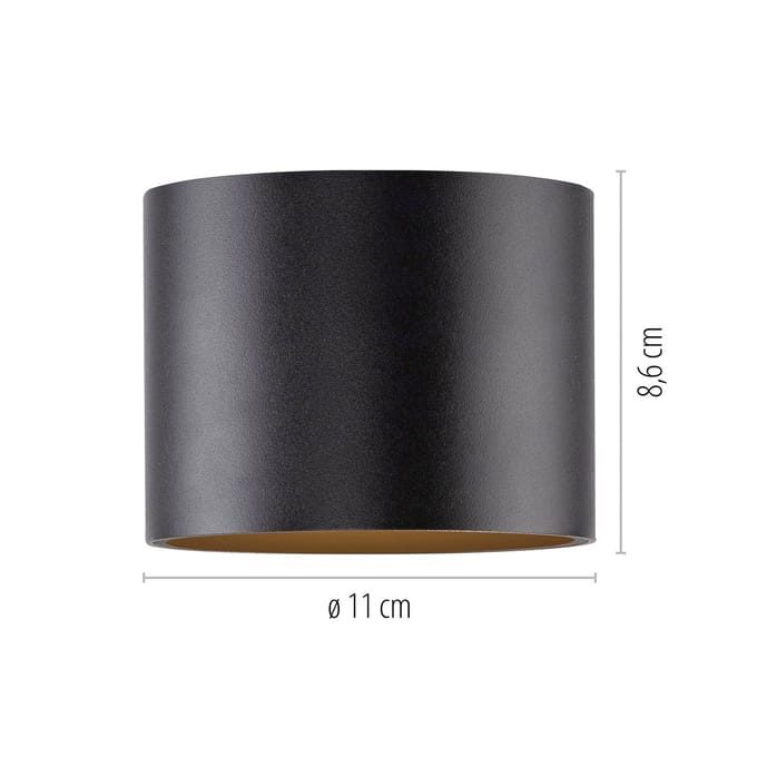 LED badkamer plafondlamp PURE Point, zwart, Ø 11 cm, IP44