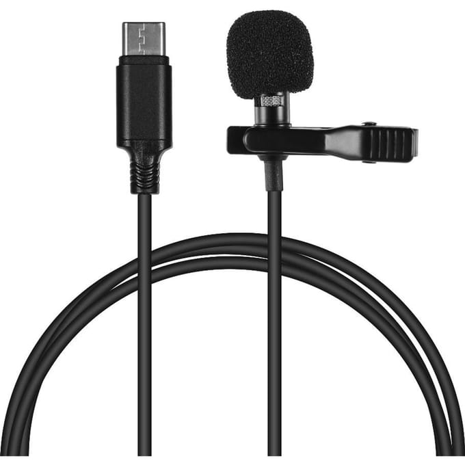 Nieuwe clip-on reversmicrofoon Handsfree bedrade condensator Mini lavaliermicrofoon zwart
