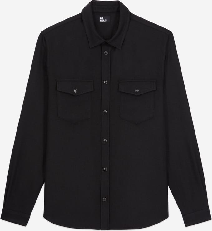The Kooples BLACK FLANNEL SHIRT Maat L