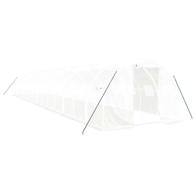 vidaXL - Tuinkas - met - stalen - frame - 48 - m² - 16x3x2 - m - wit