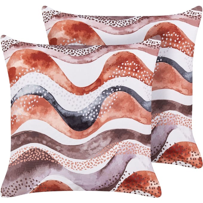 SEBORGA - Tuinkussen set van 2 - Bruin - 45 x 45 cm - Polyester