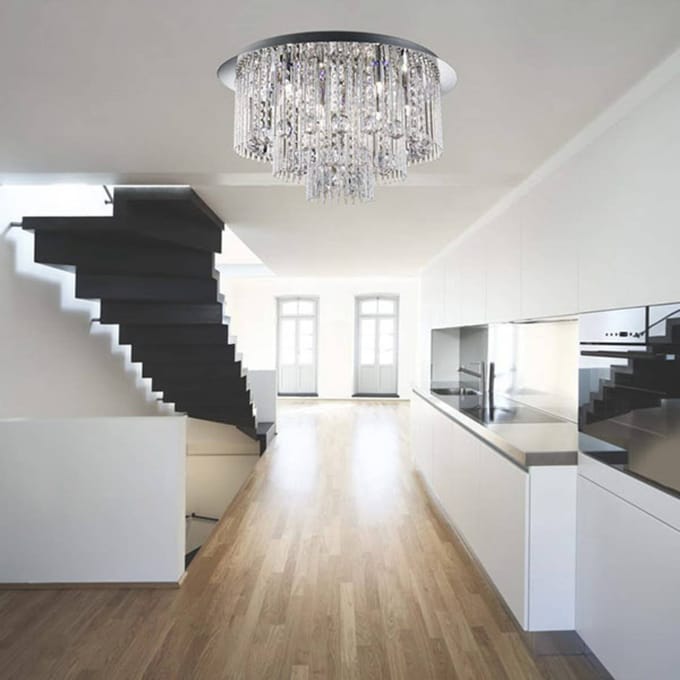 Searchlight Plafondlamp Beatrix Kristal met afstandsbediening