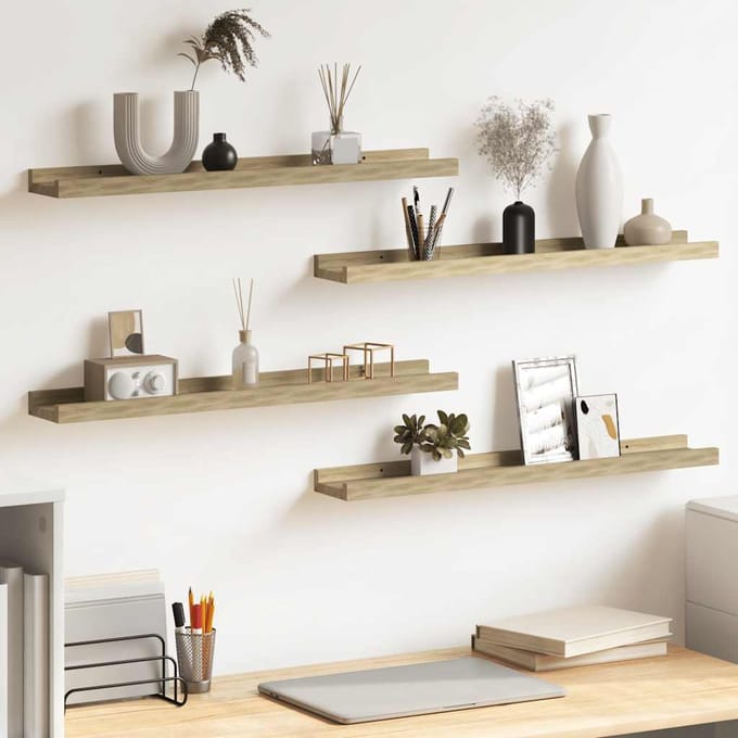 vidaXL - Wandschappen - 4 - st - 60x9x3 - cm - sonoma - eikenkleurig