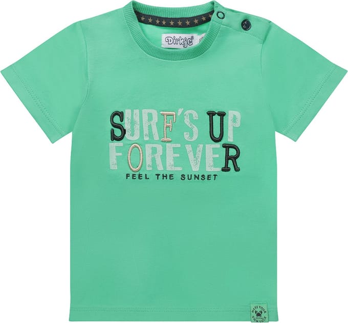 Dirkje - Jongens Shirt - Bright Green - Maat 68