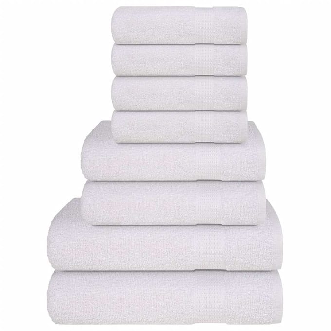 vidaXL - 8-delige - Handdoekenset - FROGN - 360 - g/m² - wit