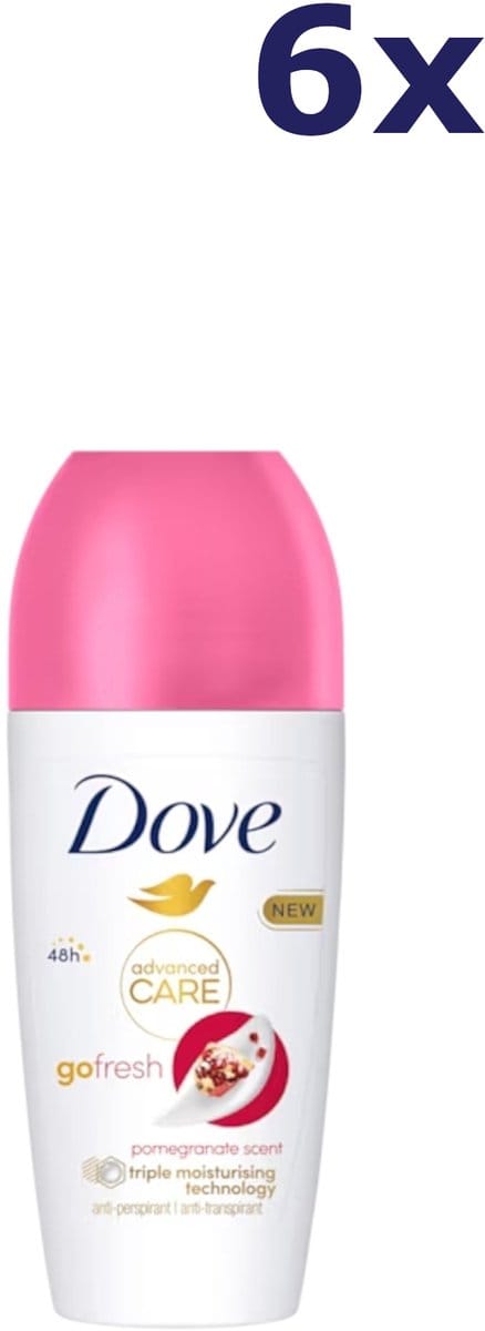 Dove Go Fresh Deo Roller Pomegranate - 6 x 50 ml