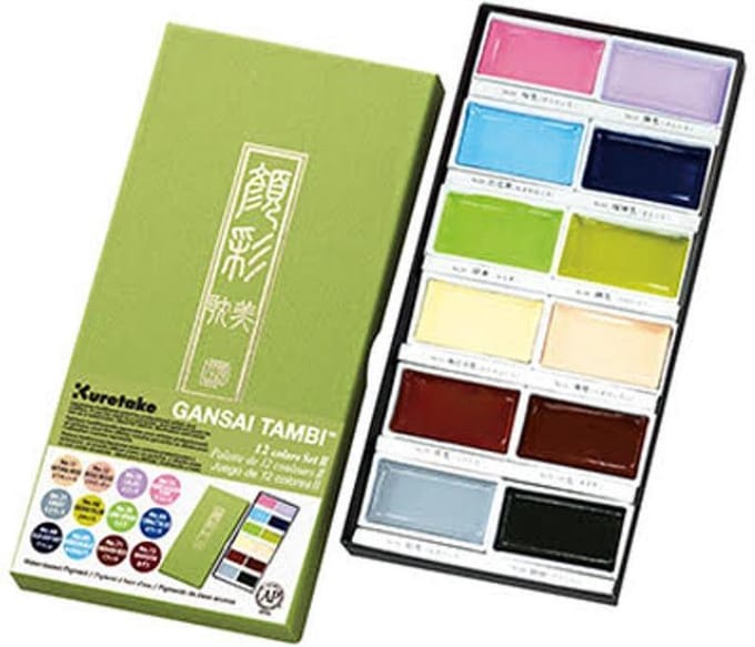 Kuretake Gansai Tambi Set 12 New Colours