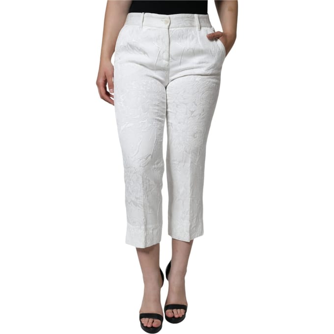 Florale Brocade Cropped Broek