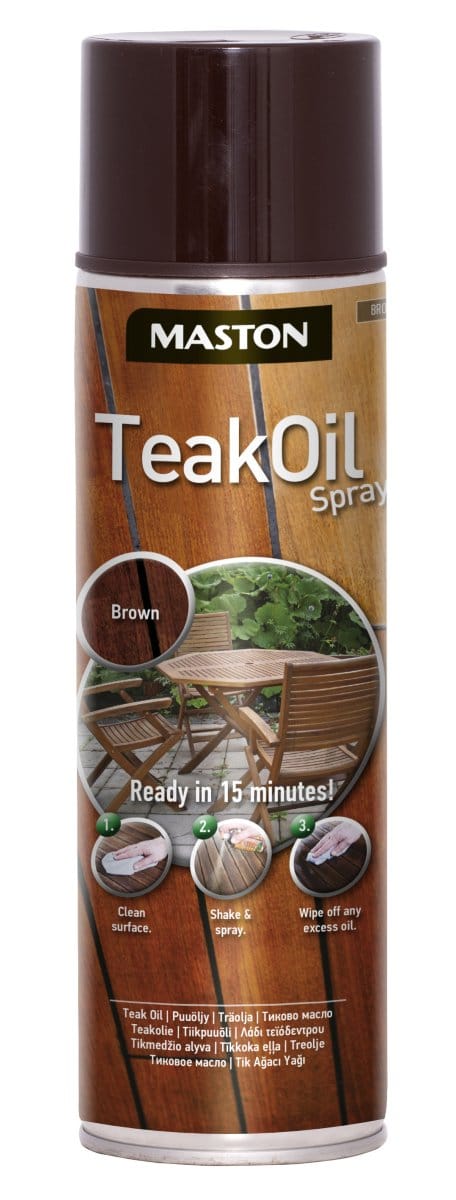 Maston Teak Oil Spray - Bruin - Houtolie Spuitbus - 500 ml