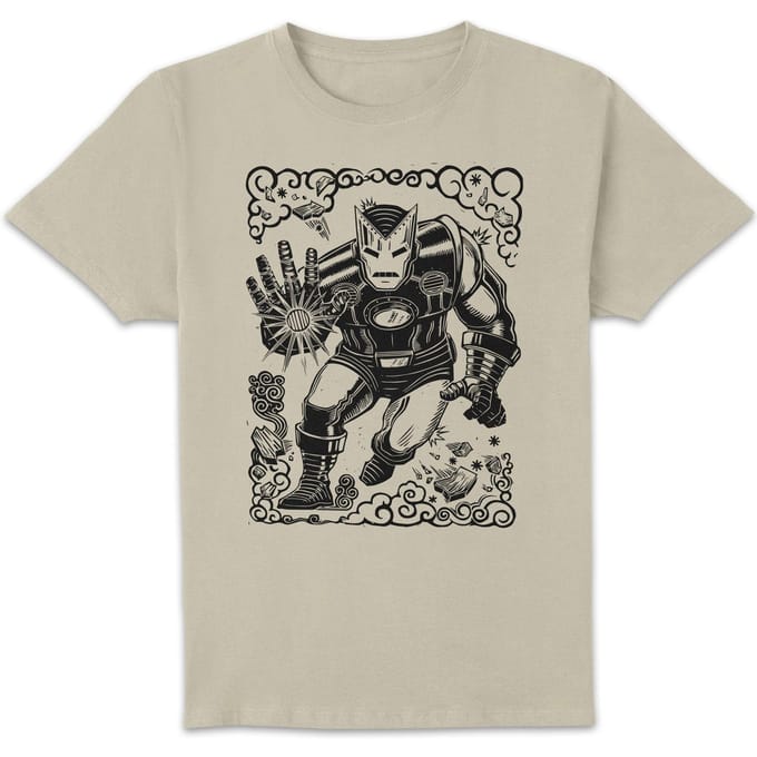 Marvel Ironman Line Art Unisex T-Shirt - Cream - M