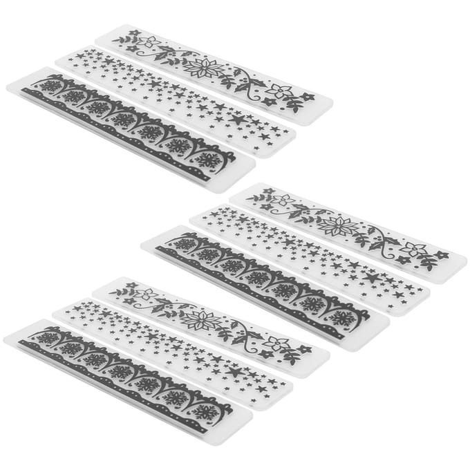 9 Stuks Embossing Map DIY Plastic ConcaafConvex Embossed Sjabloon Papier Ambachten voor Kaart Scrapbook white