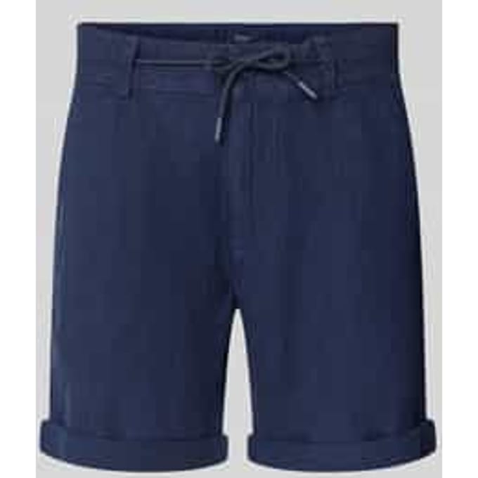 Linenshorts met strikceintuur en achterzakken