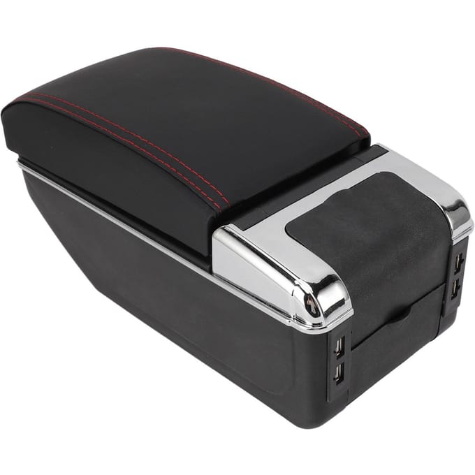 Opbergdoos middenarmsteun Multifunctioneel Dubbellaags Verstelbare Breedte Armsteun Opbergorganizer black
