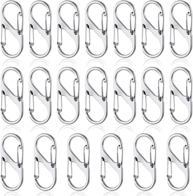 20 stuks S-vormige Karabijnhaken voor Sleutelhangers en Buitengebruik