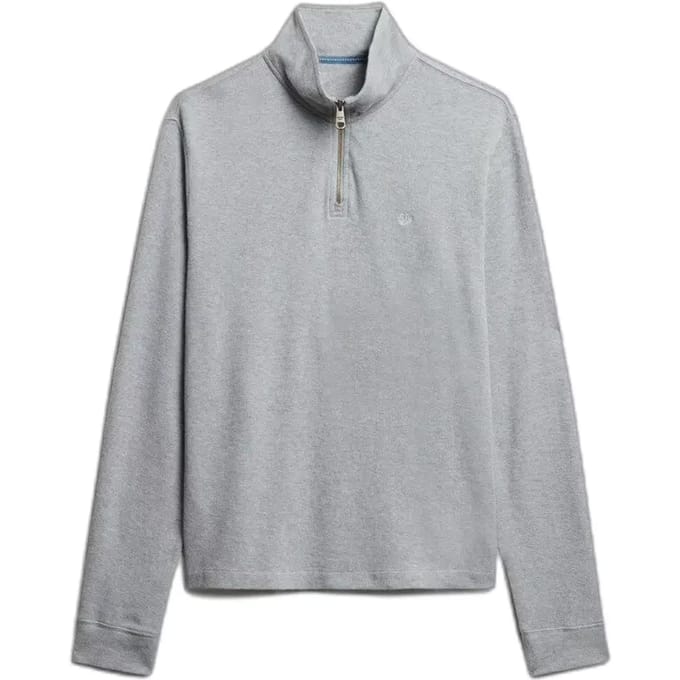 Superdry Rib Half Rits Trui Grijs M Man