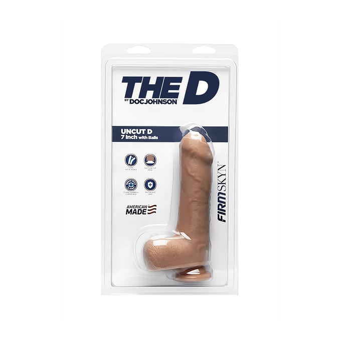 Doc Johnson - Uncut D Realistische Dildo met Ballen - 18 cm