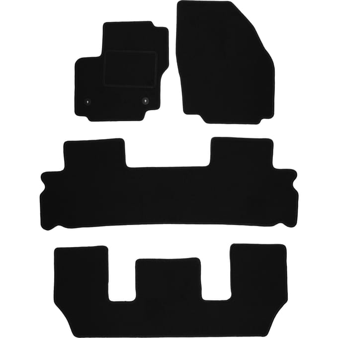 Zwarte veloursmatten voor: Ford S-MAX MK1 FL 7-zits (2012-2015)