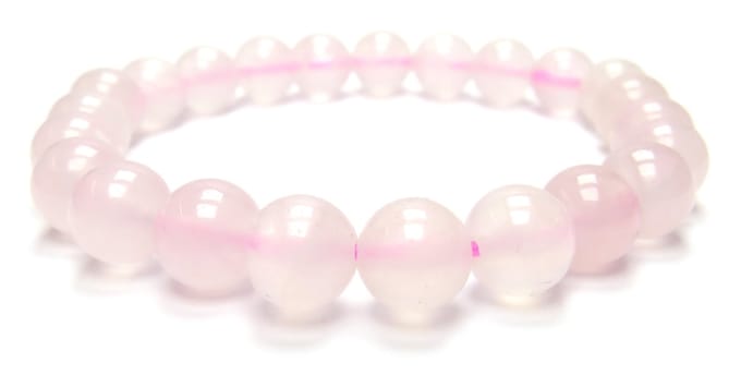 Rozenkwarts edelstenen armband 8mm
