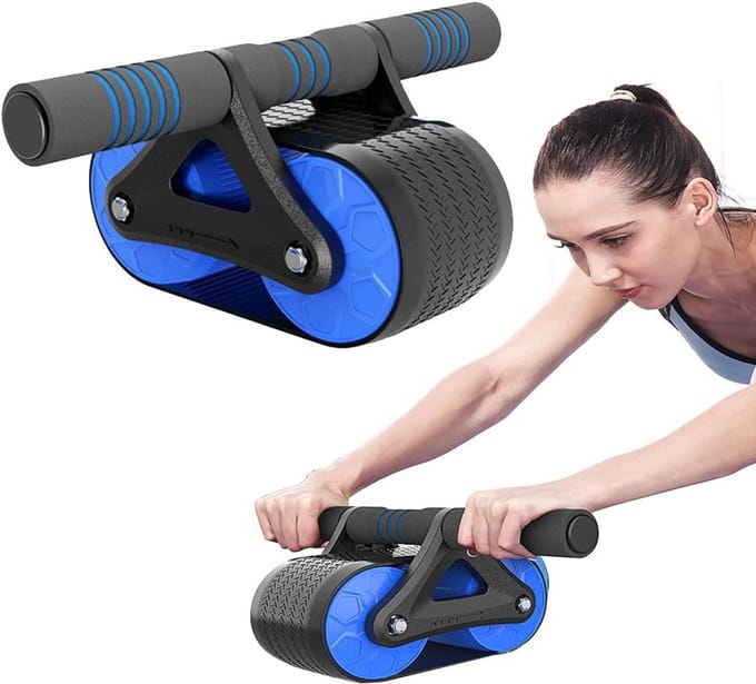 Ab Wheel Roller - Buikspierroller Trainingswiel - Core Training - Driewiel Systeem - Max 181 kg - Blauw