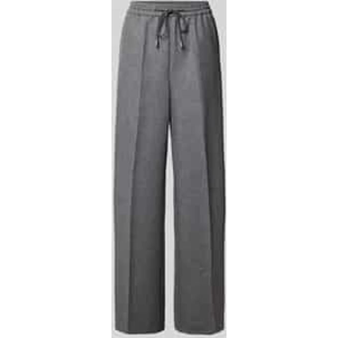 Wide leg stoffen broek van een mix van wol en lyocell, model 'TAVITE'