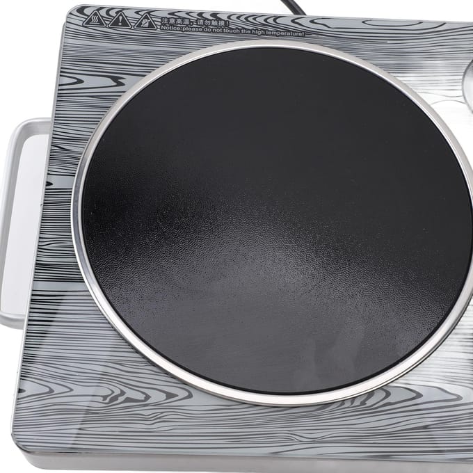 Draagbare elektrische inductiekookplaat met aanraakbediening, enkele brander, keramische infraroodverwarmingsplaat, 4 uur black