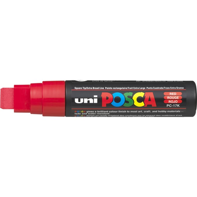 Paintmarker Uni POSCA PC17K extra breed rechthoek rood