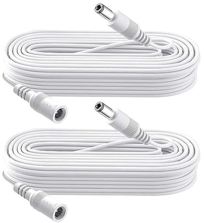 2-Pack 3m DC Verlengkabel 5.5mm x 2.1mm voor Beveiligingscamera's, DVR, Routers, Printers en LED Strips