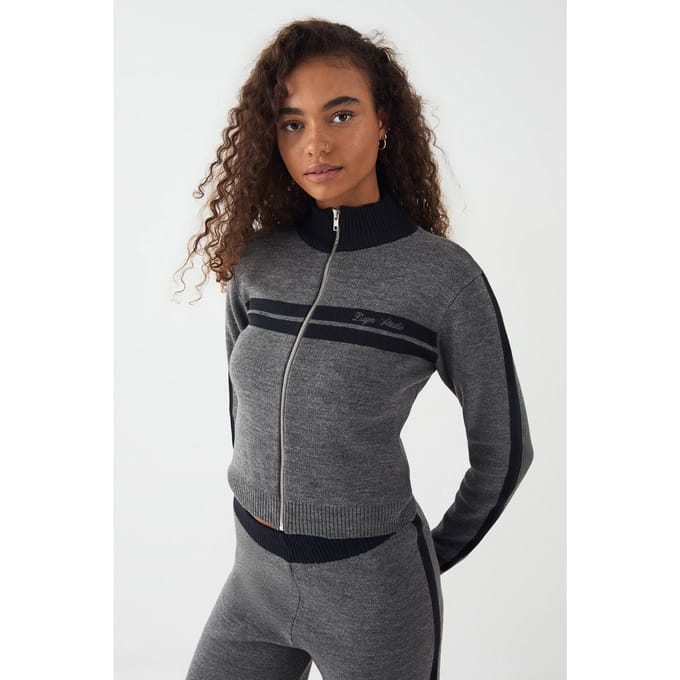 Dames DSGN Studio Getailleerde Sweatshirt met Ritssluiting | Charcoal | Maat: Medium