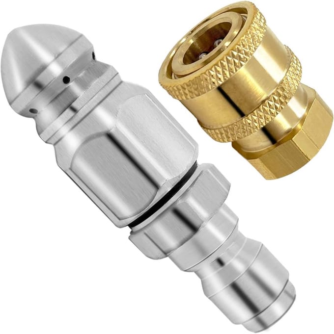2 Stuks Rioolontstoppingssproeier 5000 PSI - 1/4 Inch Hogedrukreiniger Accessoires