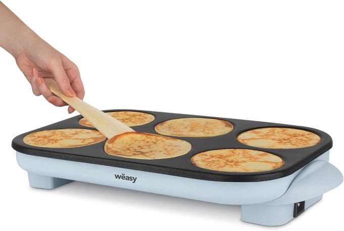 Pannenkoekenapparaat met 6 vakken en antiaanbaklaag