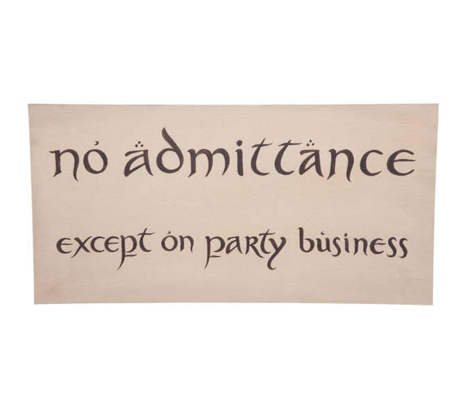 Weta Workshop - The Hobbit - No Admittance Sign - Poster