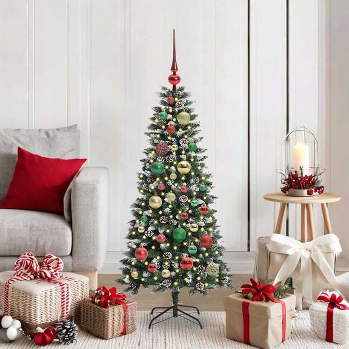 vidaXL - Kunstkerstboom - Groen - 120 - cm - PVC - en - Plastic - en - Staal