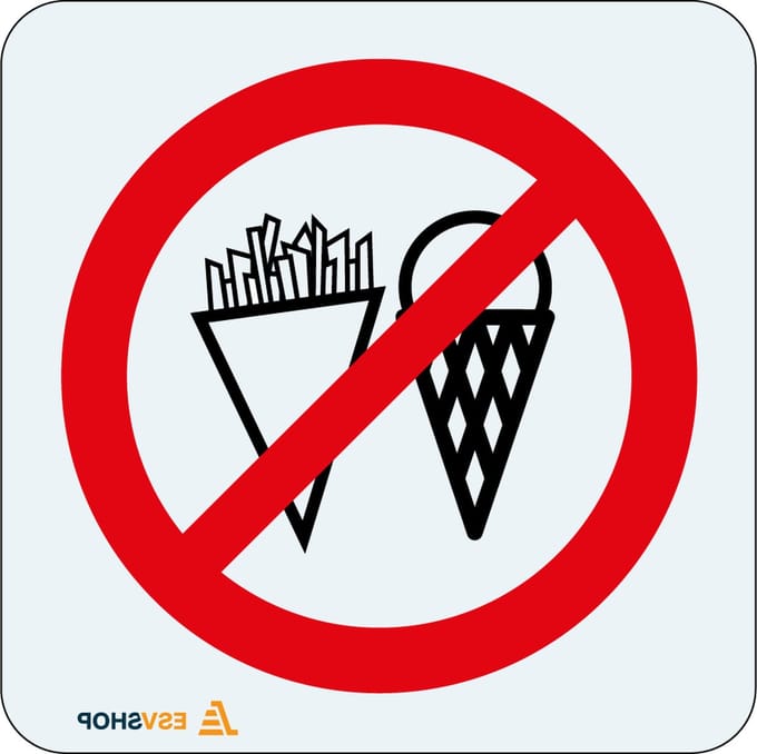 Raamsticker friet en ijs verboden 100 x 100 mm