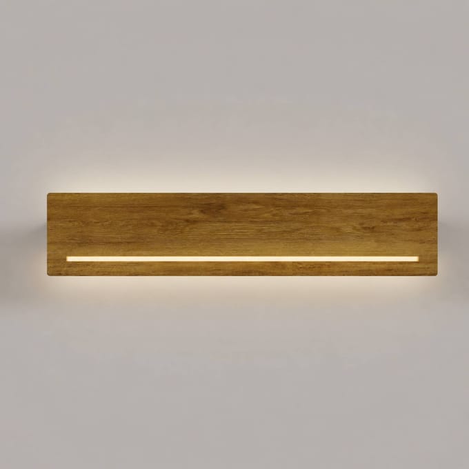 Elobra LED wandlamp Mexico, breedte 20 cm, eikenhout
