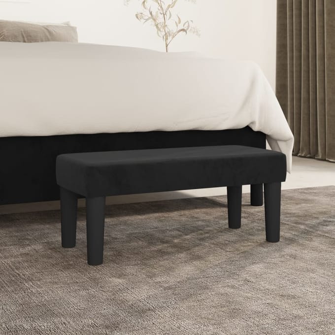 vidaXL - Bankje - 70x30x30 - cm - fluweel - zwart