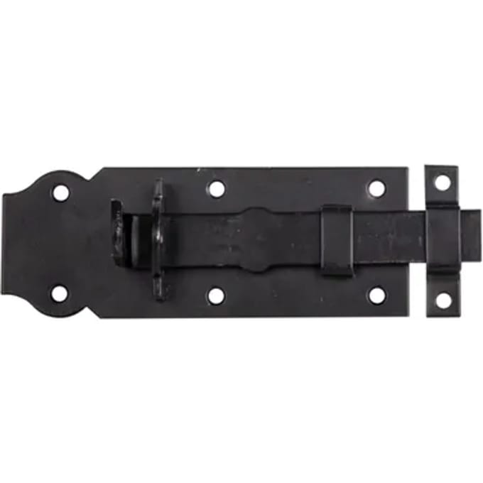 Alberts Sluitgrendel Met Platte Greep - Zwart Ruwstaal - 140 Mm