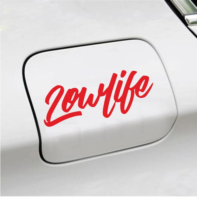 Bumpersticker - Lowlife - 6,4 X 16,8 - Rood