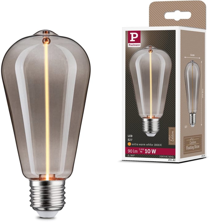 Floating Shine Standaard 230 V LED-kolf E27 90lm 2,8W 1800K Rookglas