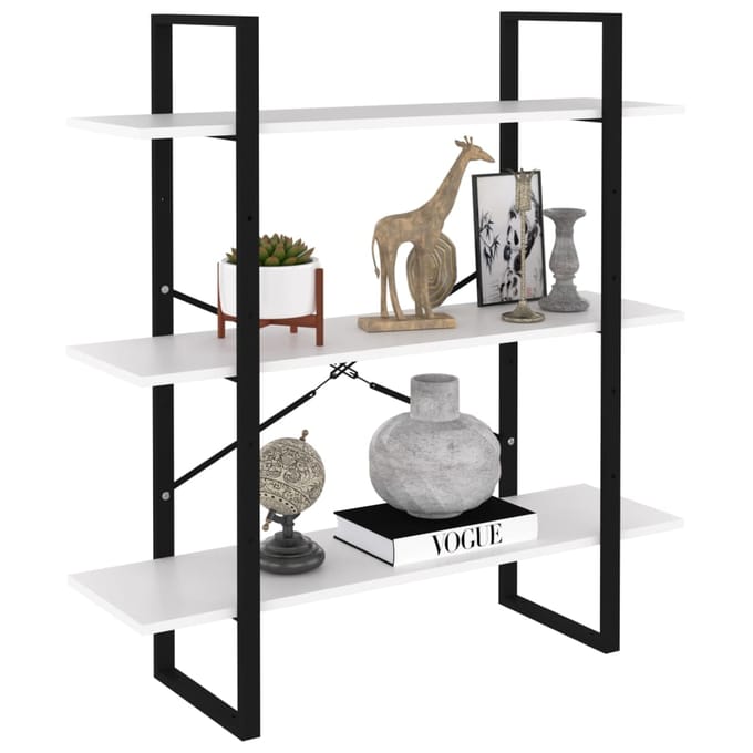 vidaXL - Boekenkast - 100x30x105 - cm - bewerkt - hout - wit
