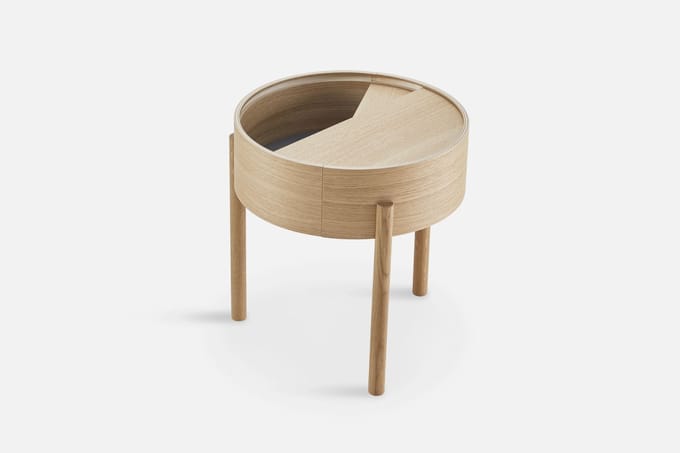 Woud Arc bijzettafel - eiken, geolied - Ø42 cm