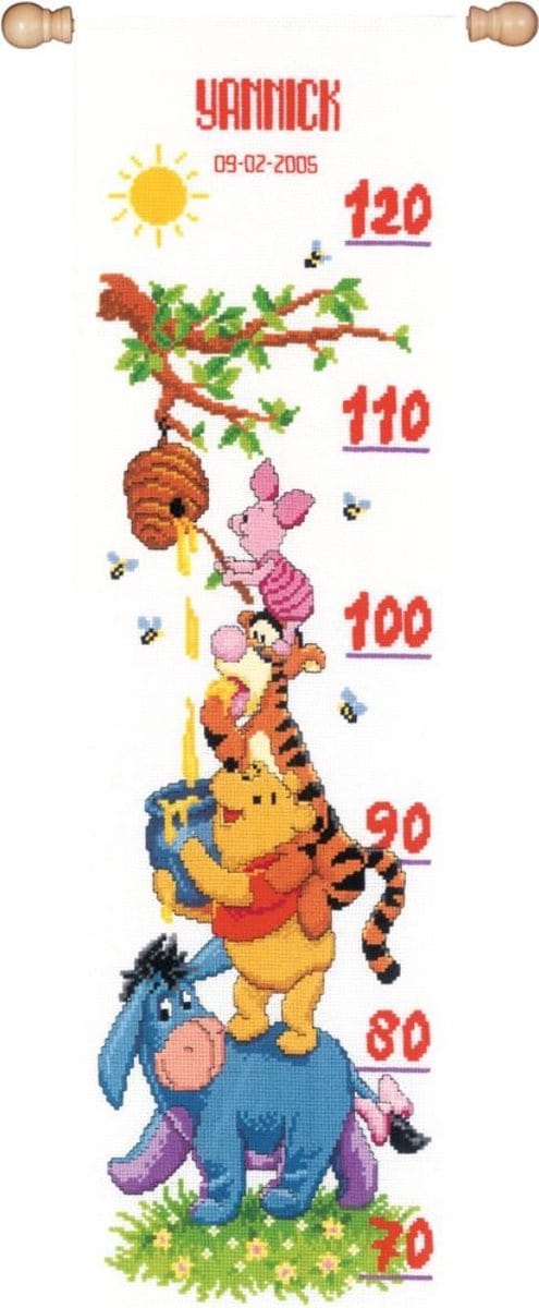 borduurpakket 70.959 winnie the pooh, groeimeter/meetlat