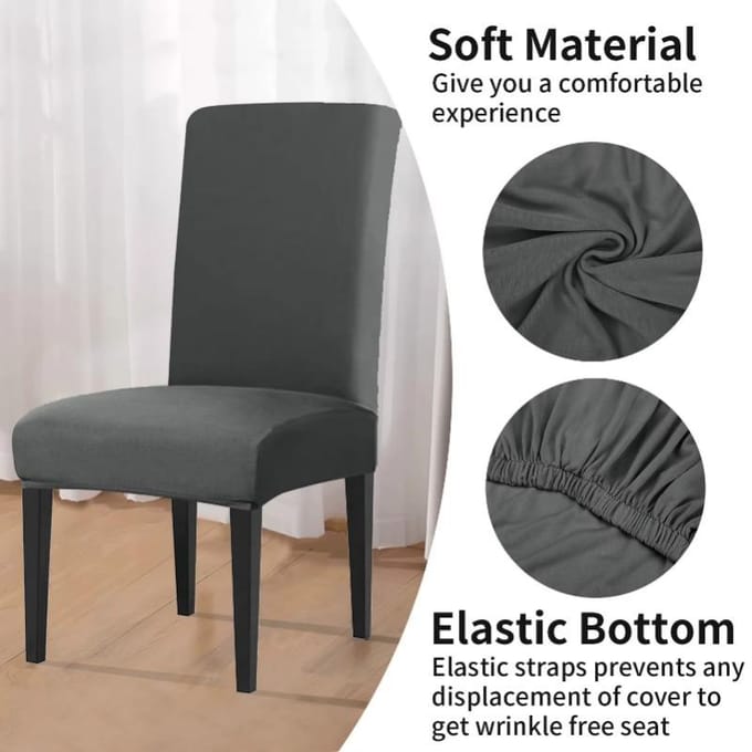 6 stuks Elastische Effen Kleur Verstelbare Stoelhoes Spandex Stretch Slipcovers Stoelzithoezen Keuken Eetkamer Bruiloft 6PCS