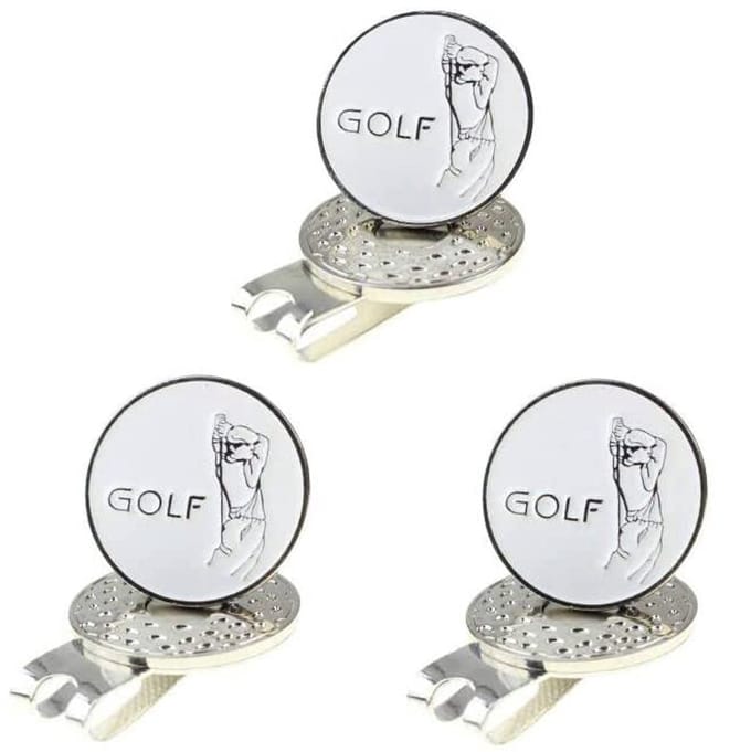 Golfbalmarker met magnetische hoedclip - 3 Stuks Golfaccessoires