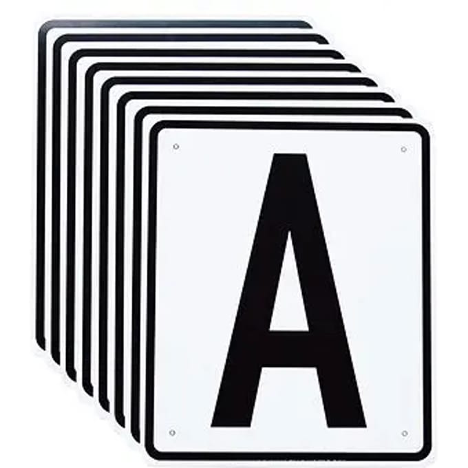 Horka Dressuurletters Basis 20 X 25 Cm Zwart/wit 8-delig