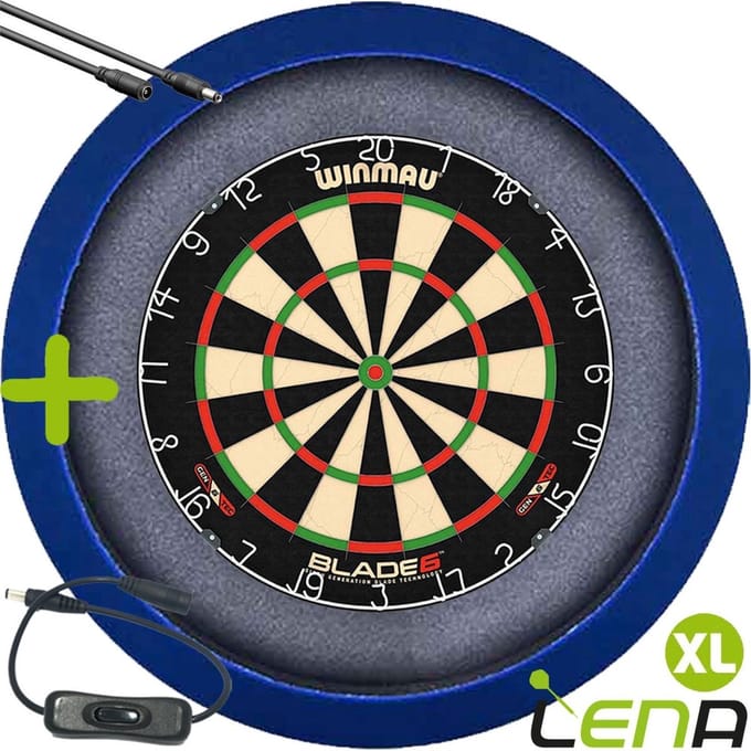 LENA Dartbordverlichting Basic XL (Blauw ) + Schakelaar + Verlengkabel (2.5m1)
