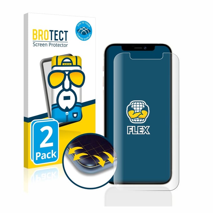 BROTECT - Screenprotector voor Apple iPhone 12 / 12 Pro - Folie Beschermfolie transparant volledig dekking - 2 Stuks
